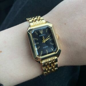 Gold-Plated Ladies Square Quartz Watch